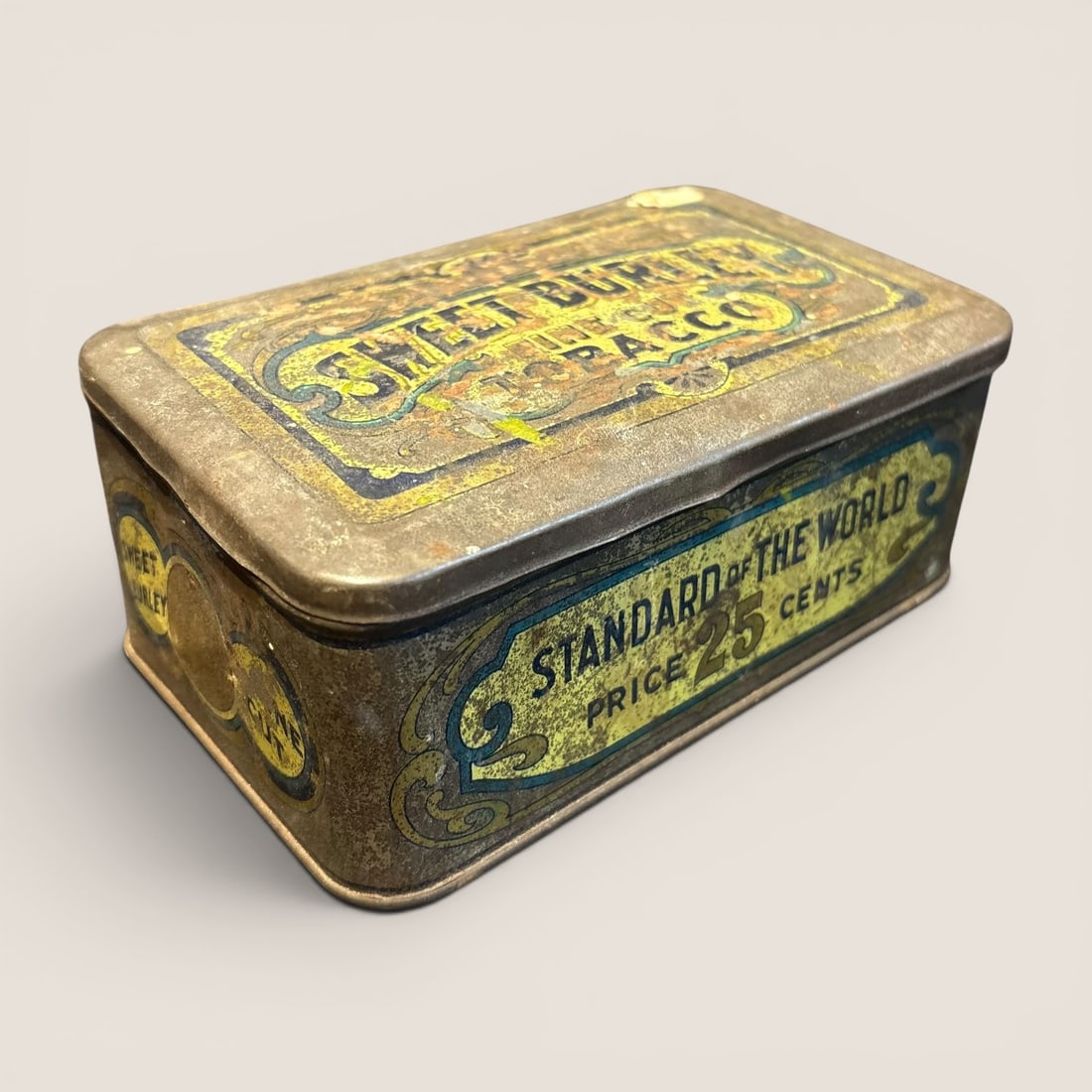 Antique Sweet Burley Fine Cut Tobacco Lithographed Tin (1 of 2)