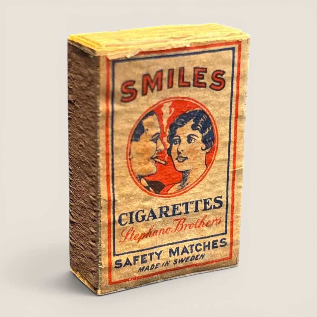 Vintage Smiles Cigarettes Advertising Safety Matchbox by Stephano Brothers (1 of 2)