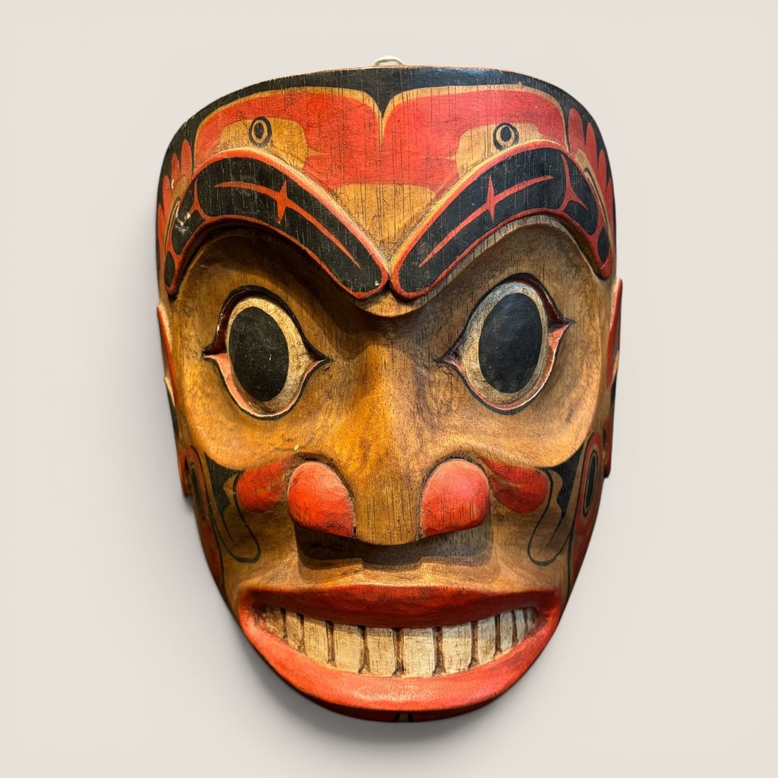 Northwest Coastal Indian Wood Mask: A Native American Indian Wood Mask, original paint, 9 tall x 7 wide, age unknown
