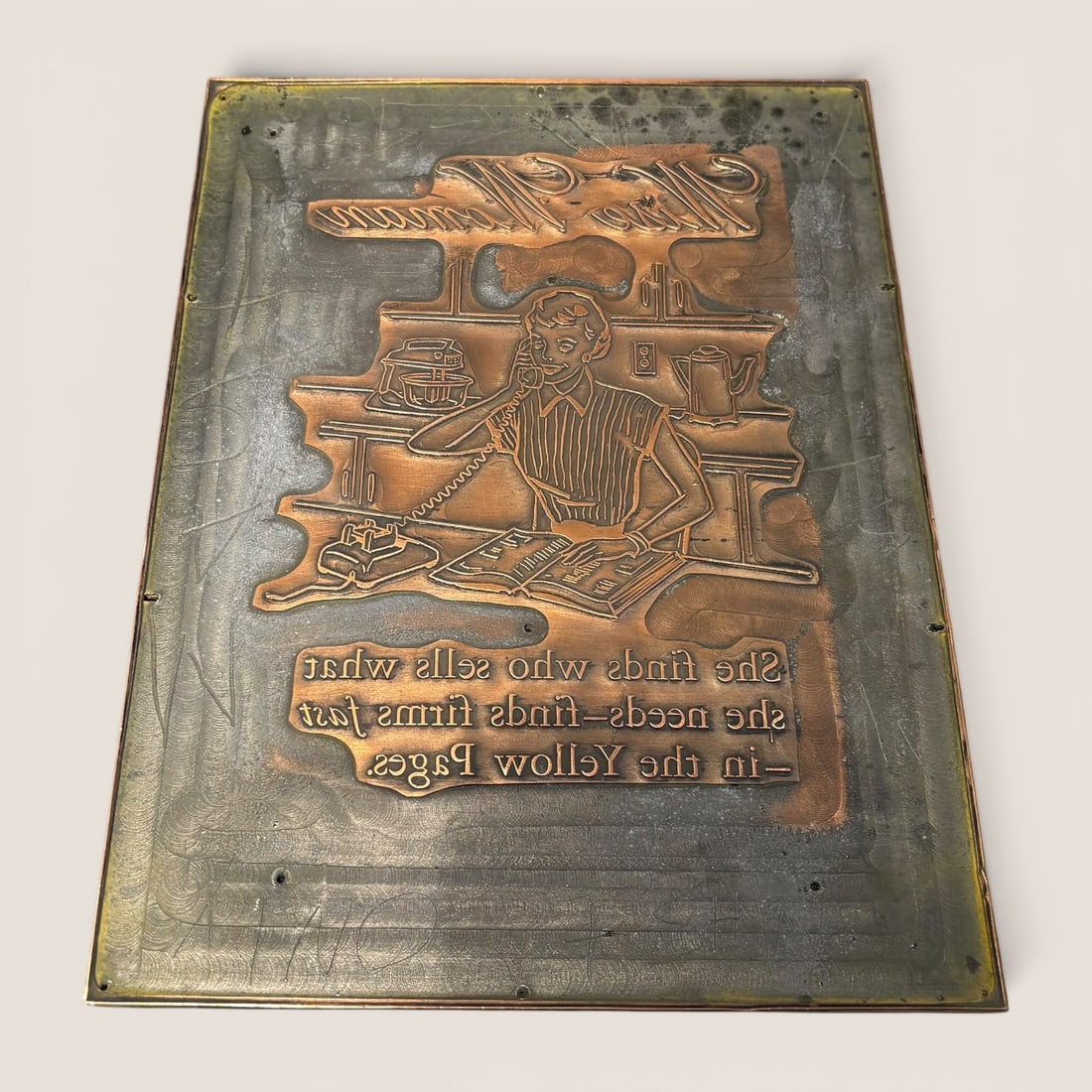 Classic " Yellow Pages " Printers Block (1 of 1)