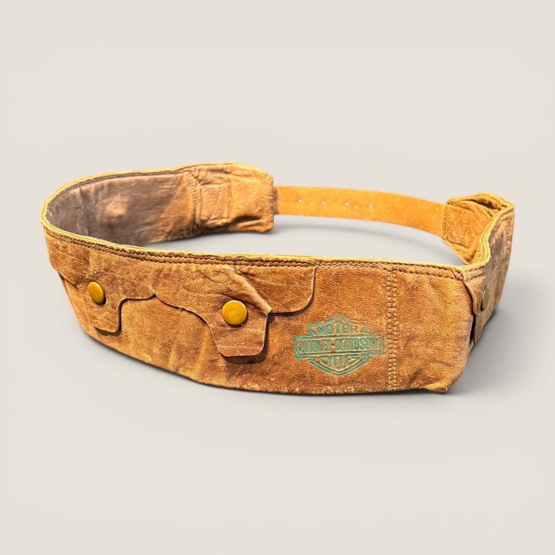 Vintage Leather Marked " Harley Davidson " Money Belt (1 of 2)