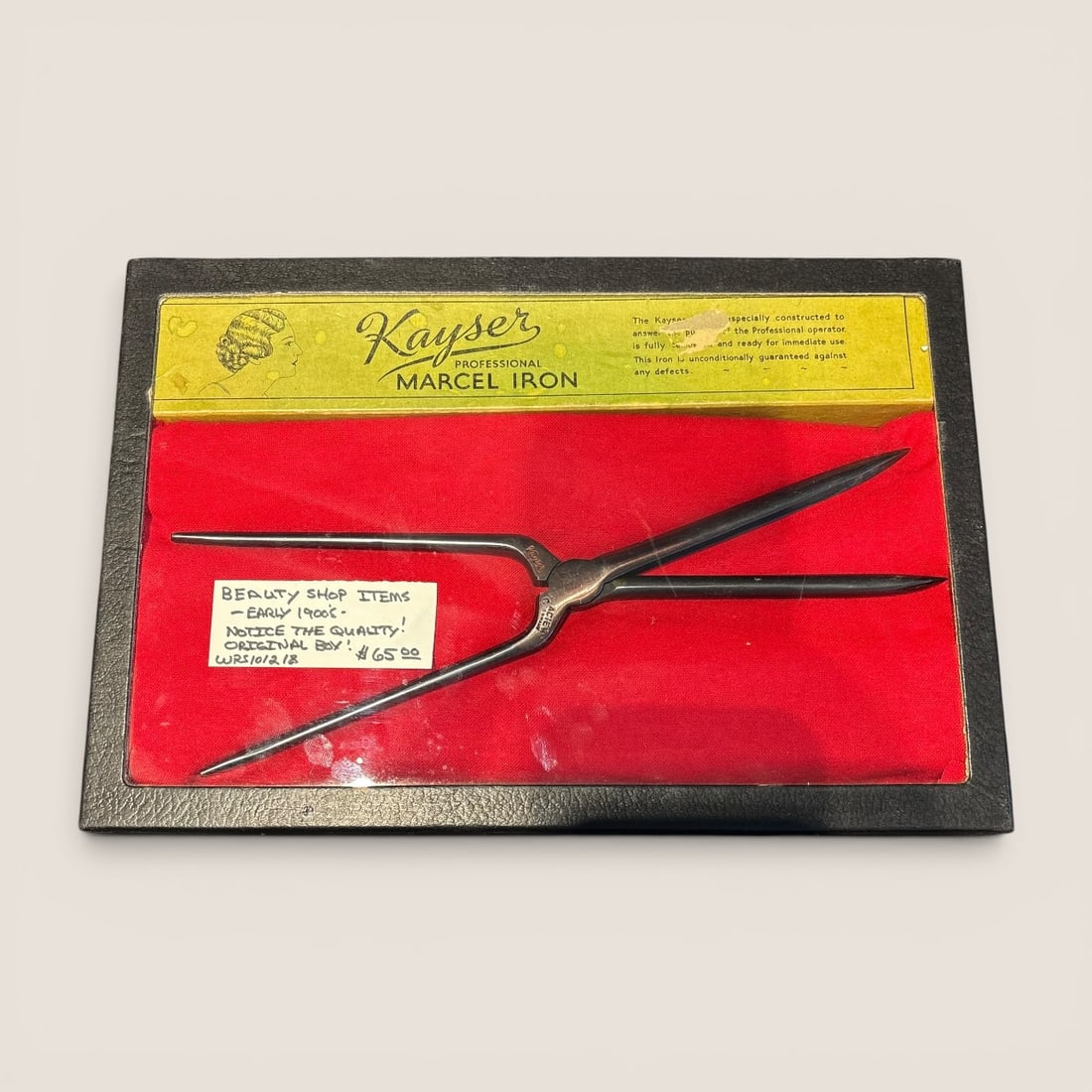 Early 1900's Beauty Shop Marcel Iron With Original Box (1 of 1)