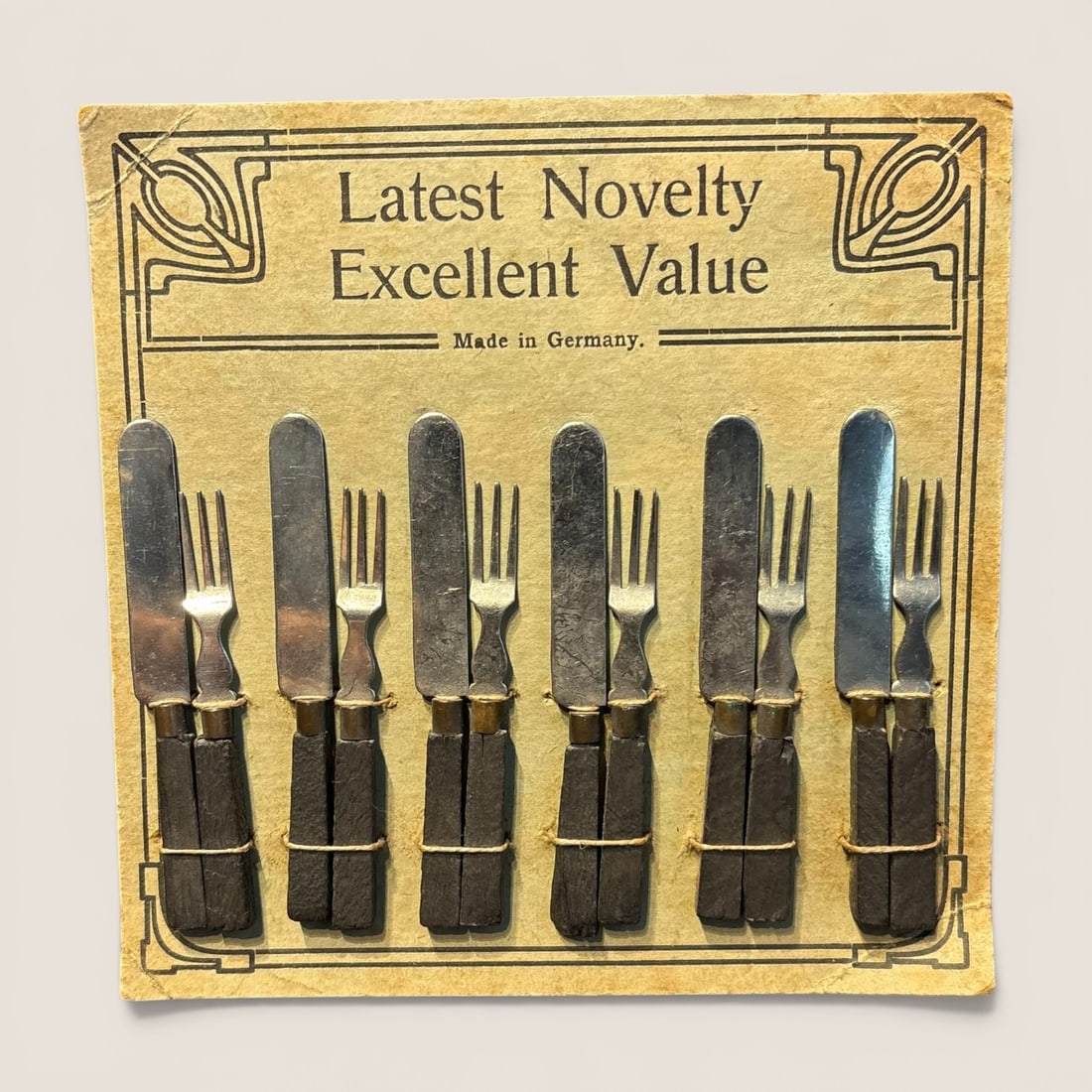 Late 1800's Miniature Tableware Set On Original Card (1 of 1)