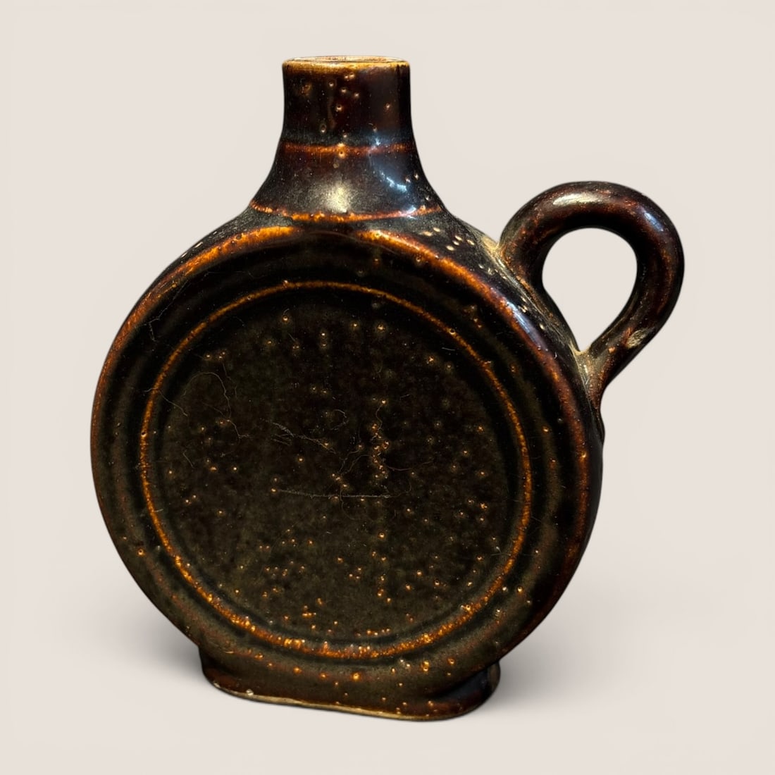 Antique Small Stoneware Canteen Flask (1 of 1)