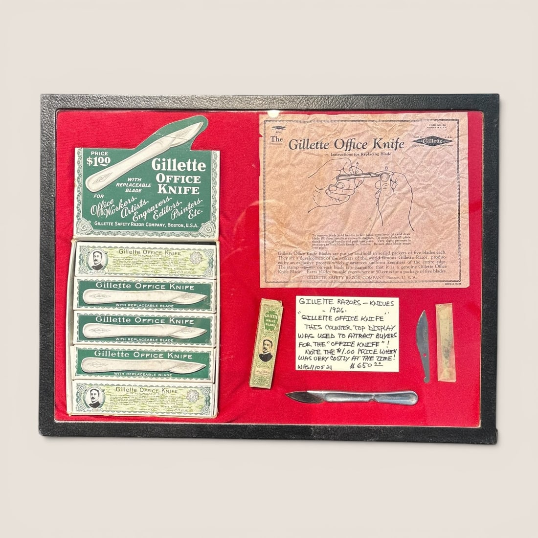 Great Gillette Razors 1926 Countertop Store Display (1 of 1)
