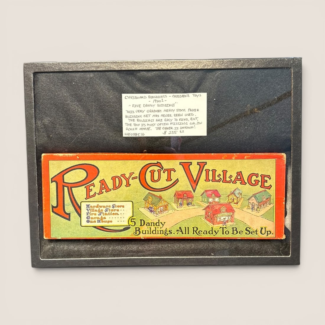 1920';s " Ready Cut Village ", Toy Game Box: This 1920's " Ready-Cut Village box, Very nice colors and graphics, 14 1/2 x 5t