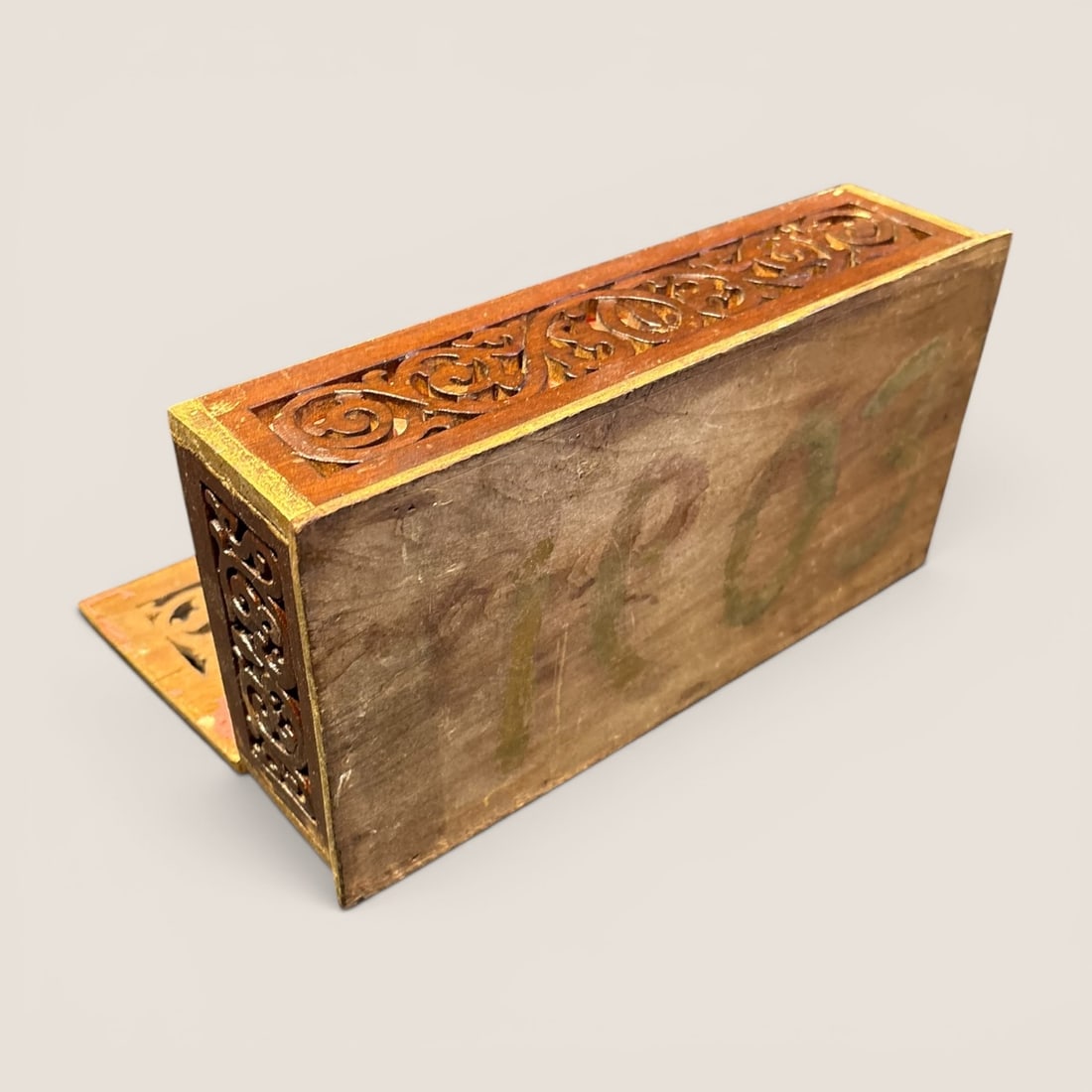 !903 Open Fretwork Hinged Lid Box - 2