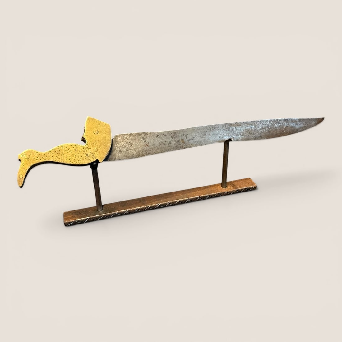 Figural Boot Handled Brass Knife (1 of 2)