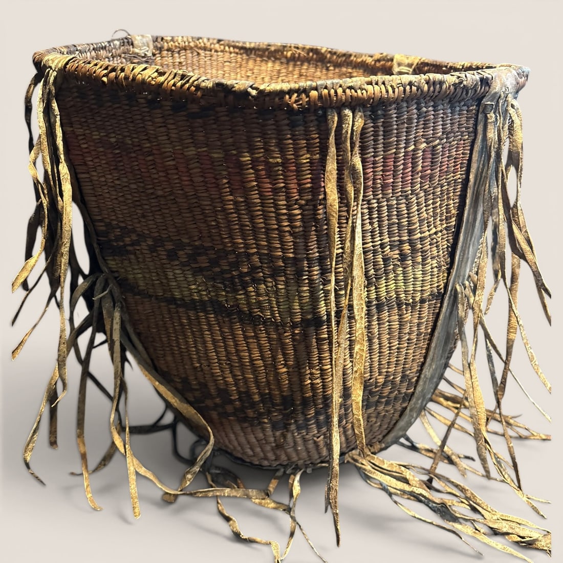 Excellent 19th C Apache Burden Basket - 2