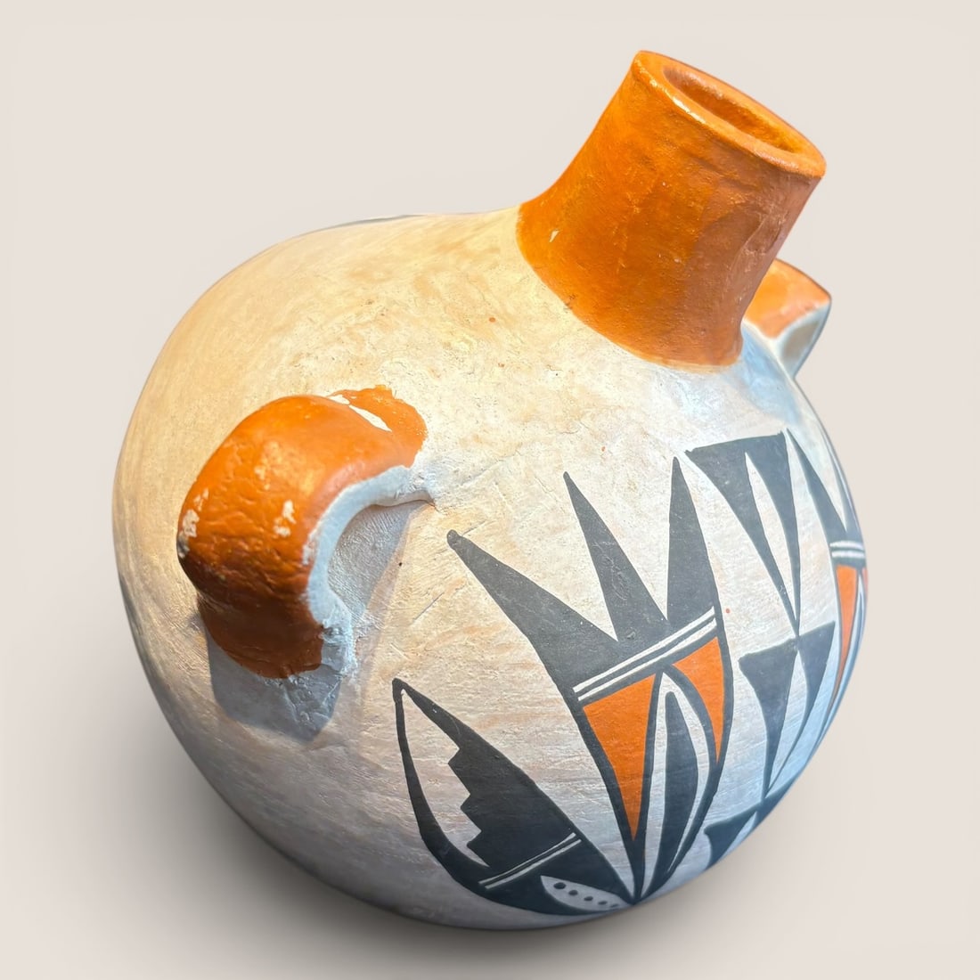 20th C Acoma Pottery Canteen (1 of 2)