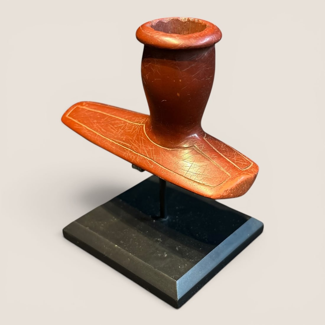 Rare Native American Catlinite Platform Pipe (1 of 3)