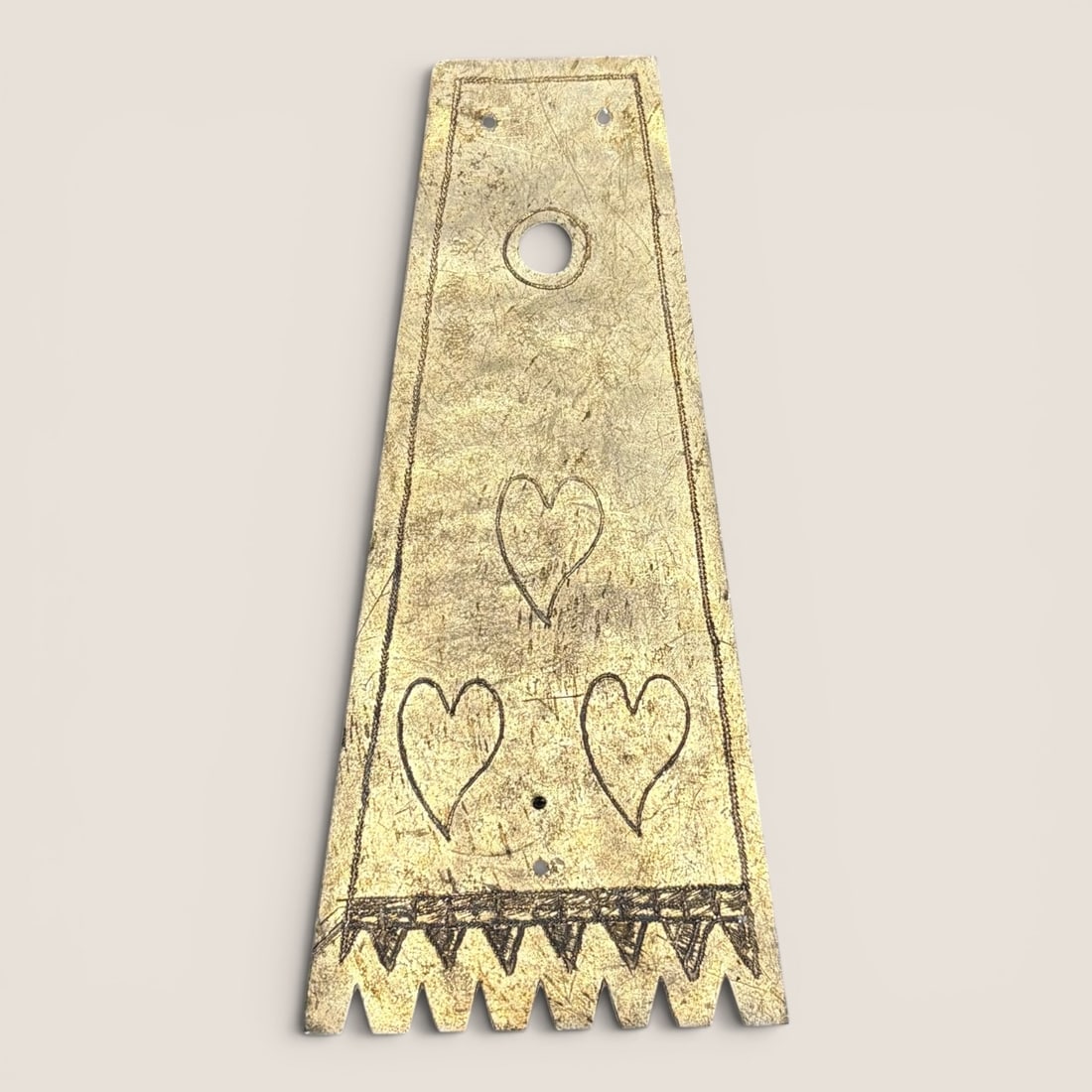 Native American German Silver Roach Spreader: Plains, circa 19th century. Measures approx 5.5 x 2 1/4 inches.We provide in-house shipping on all items in the auction. Bid directly at Bid.Ziebarths.com for a lower buyers premium (18%).