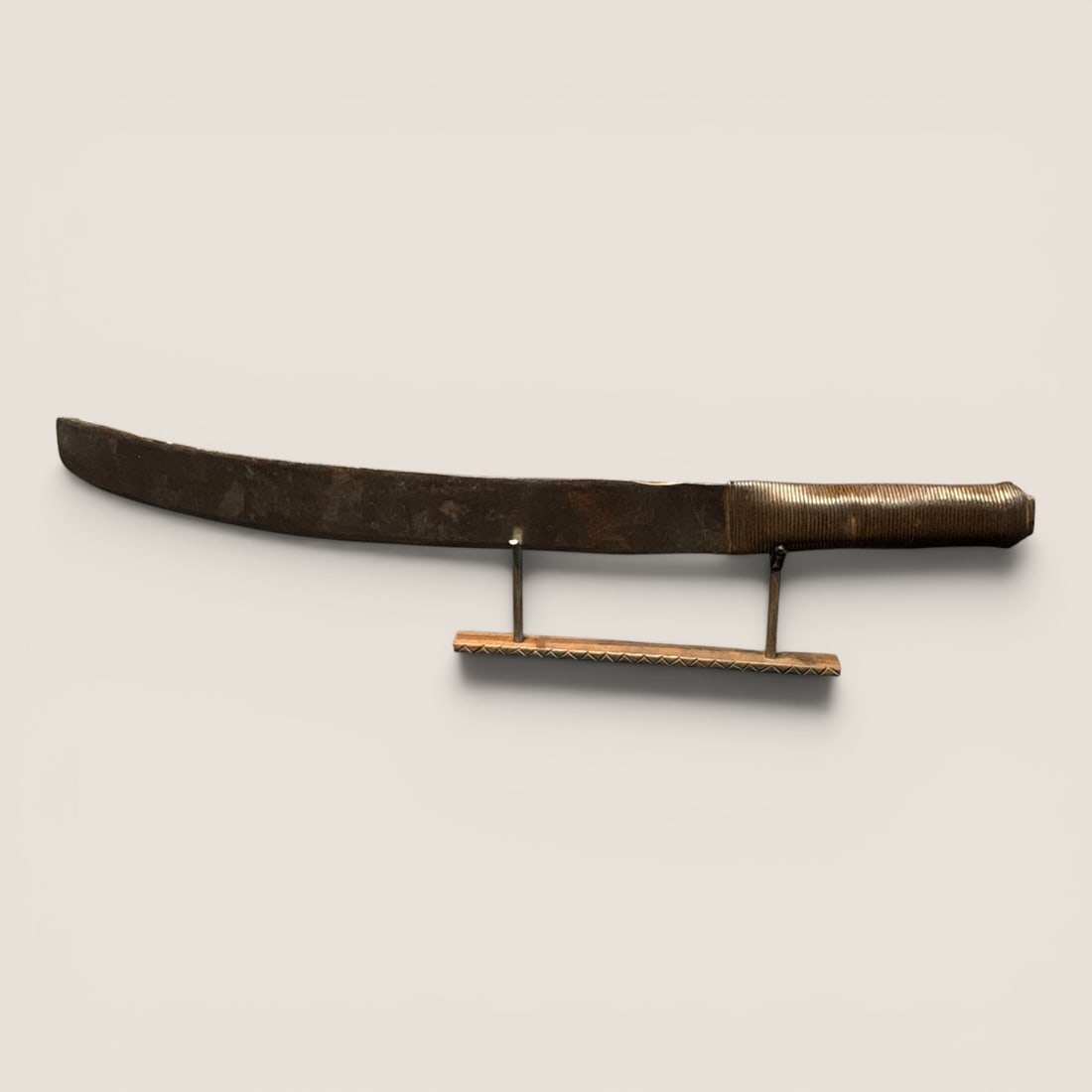Antique 22 Inch Machete, Unusual: An unusual 22 inch long homemade machete, wire wrapped handle, original and very good patinaWe provide in-house shipping on all items in the auction. Bid directly at Bid.Ziebarths.com for a lower buye