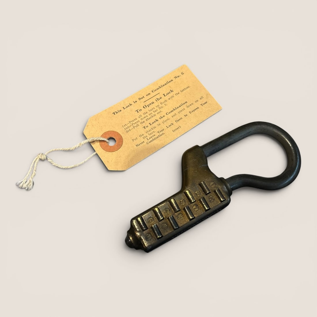 Antique Iowa Combination Padlock With Original Directions (1 of 2)
