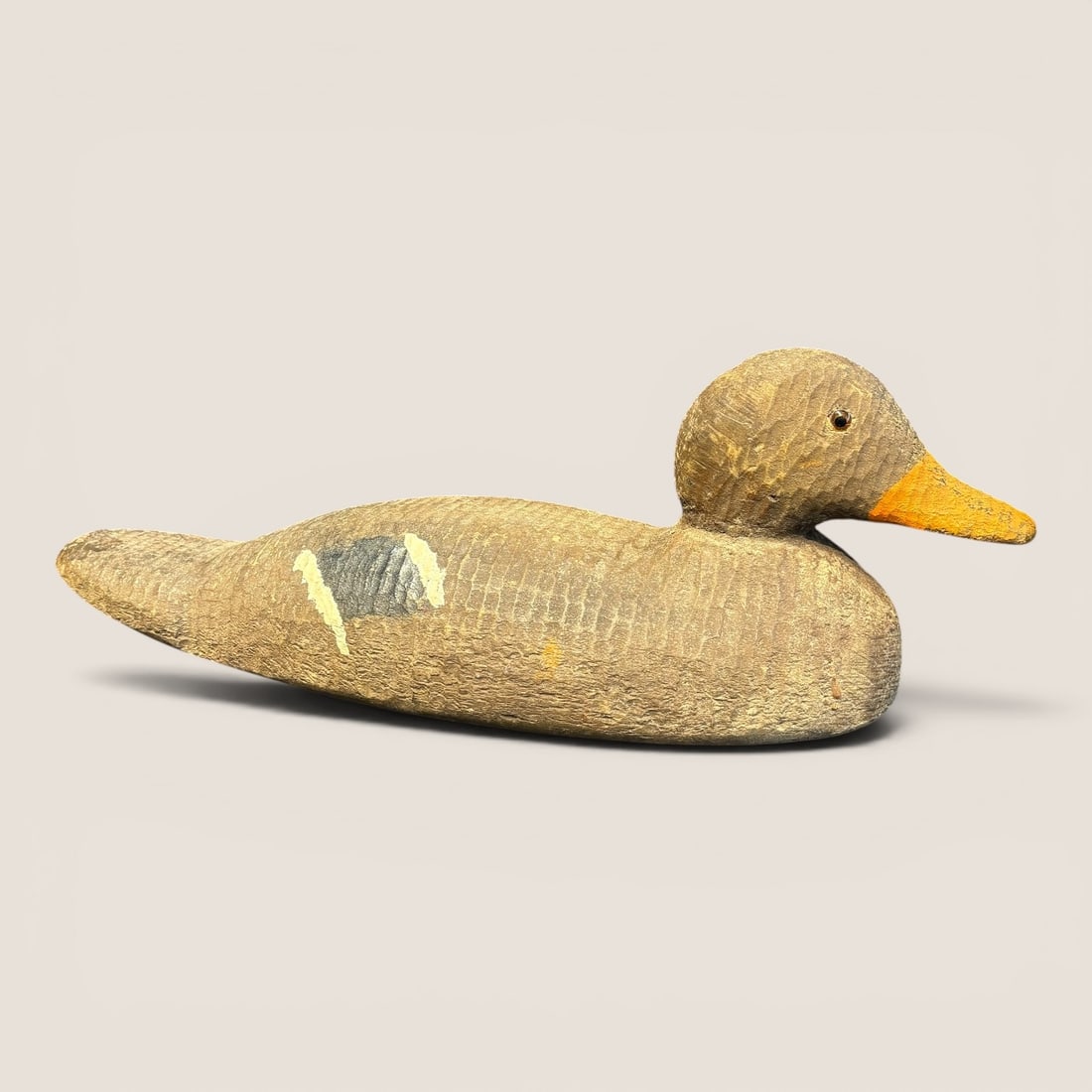 Antique Carved Wood Duck Decoy: Antique Victor carved wood duck decoy, original paintWe provide in-house shipping on all items in the auction. Bid directly at Bid.Ziebarths.com for a lower buyers premium (18%).