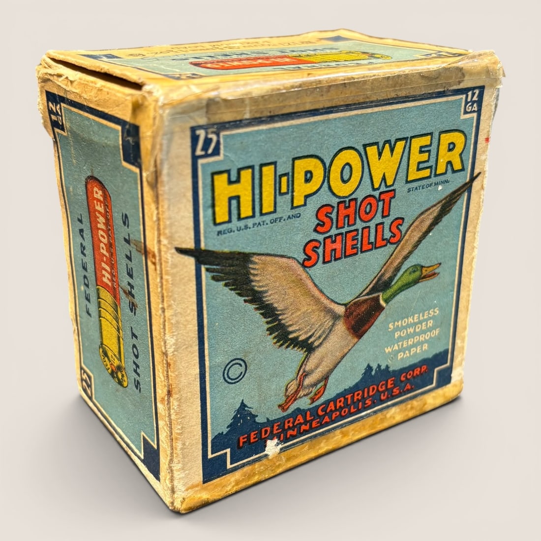 Full Box Of Vintage Federal Hi-Power 12 gauge Shotshells: Good full box of vintage Federal Hi-Power shot shells, 12 gauge We provide in-house shipping on all items in the auction. Bid directly at Bid.Ziebarths.com for a lower buyers premium (18%).