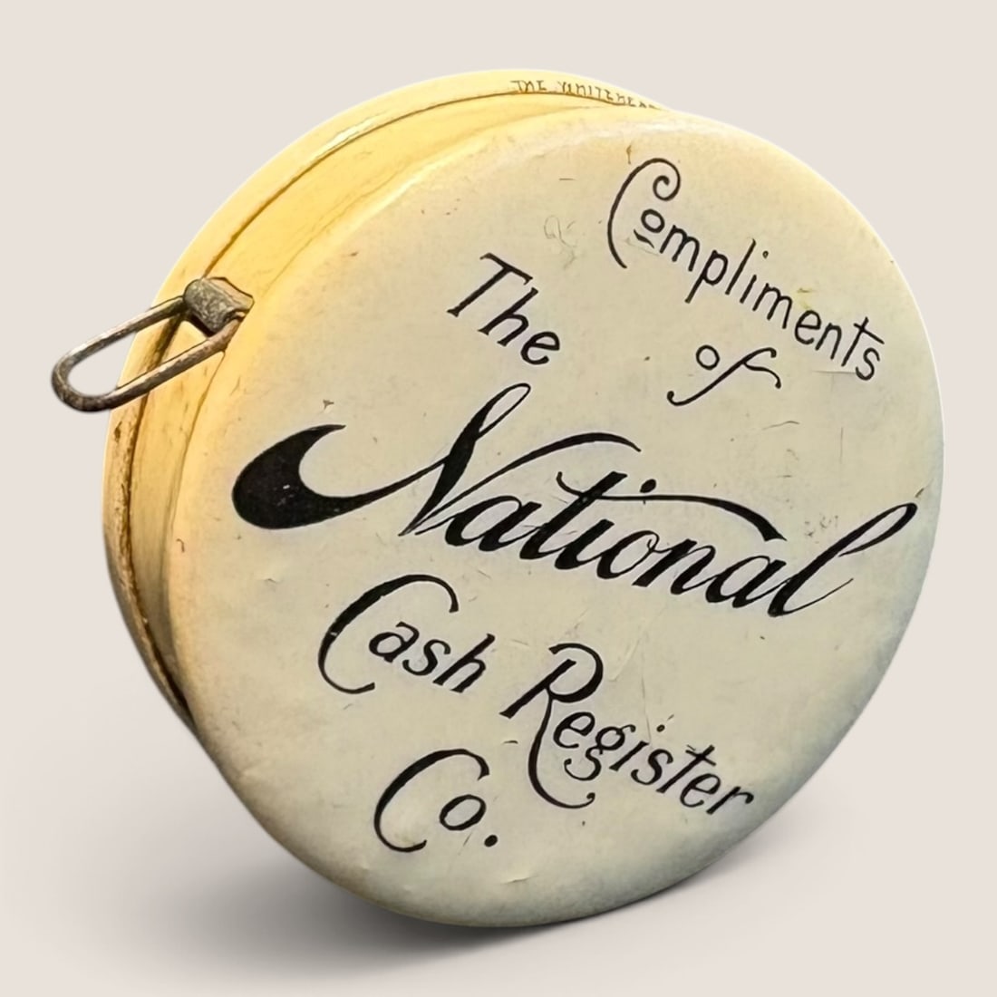 Antique National Cash Register Advertising Tape Measure: Very good antique National Cash Register advertising tape measure great graphics 1 3/4 inches excellent Bid directly at Bid.Ziebarths.com for a lower buyers premium (18%). We offer in-house shipping o