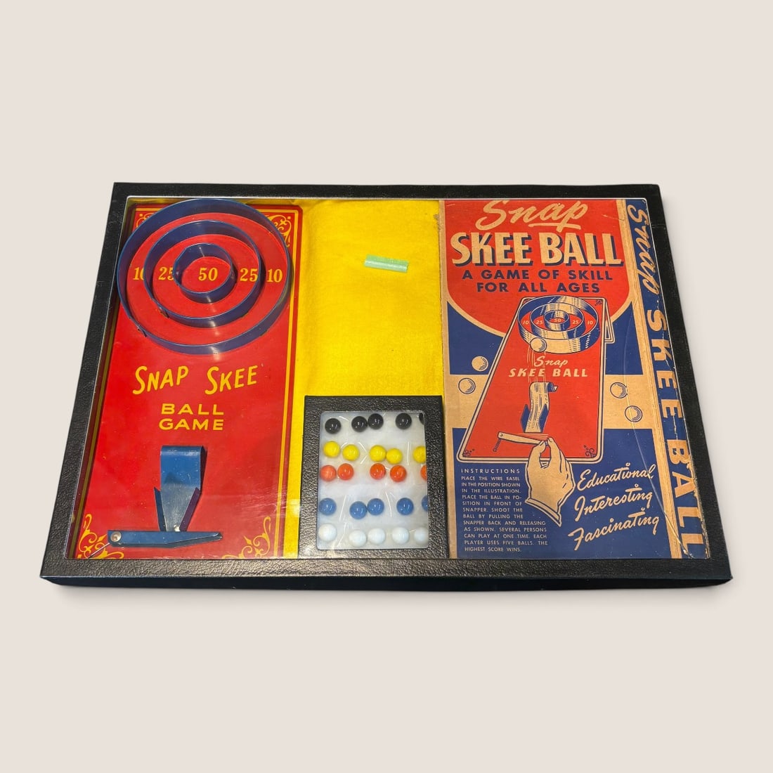 Super NOS Marble Skee Ball Game With Marbles: Wow ! 1920s-1930s Snap Skee Ball Game complete with marbles NOS excellent Bid directly at Bid.Ziebarths.com for a lower buyers premium (18%). We offer in-house shipping on all items.