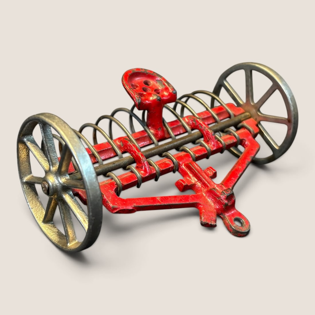 Antique Cast Iron Arcade Toy Hay Rack: Another good Arcade toy a Hay Rack in excellent original condition 5 inch Bid directly at Bid.Ziebarths.com for a lower buyers premium (18%). We offer in-house shipping on all items.