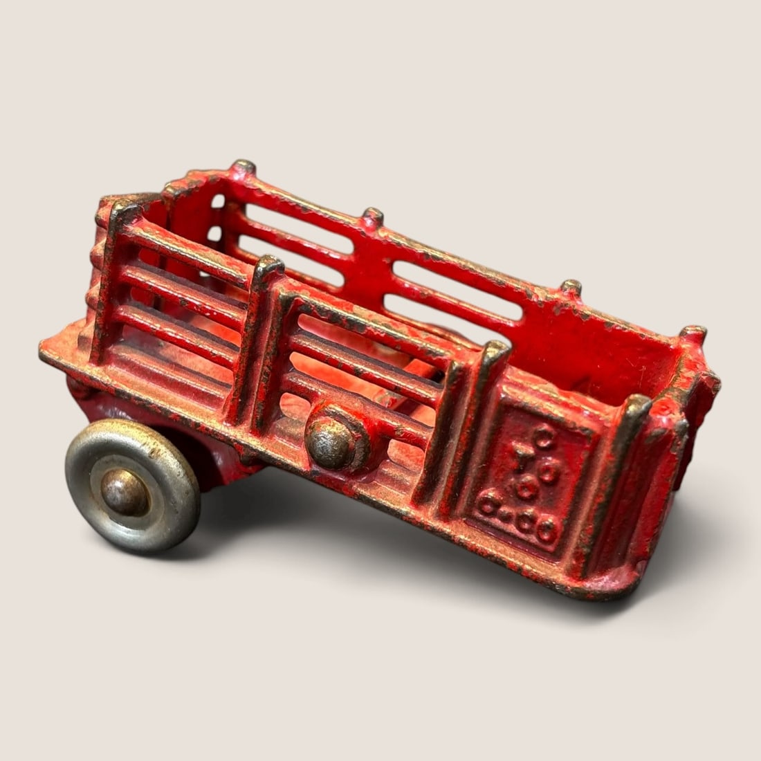 Antique Cast Iron Toy Trailer: An antique small cast iron 2 wheel trailer complete and original 3 inch Bid directly at Bid.Ziebarths.com for a lower buyers premium (18%). We offer in-house shipping on all items.