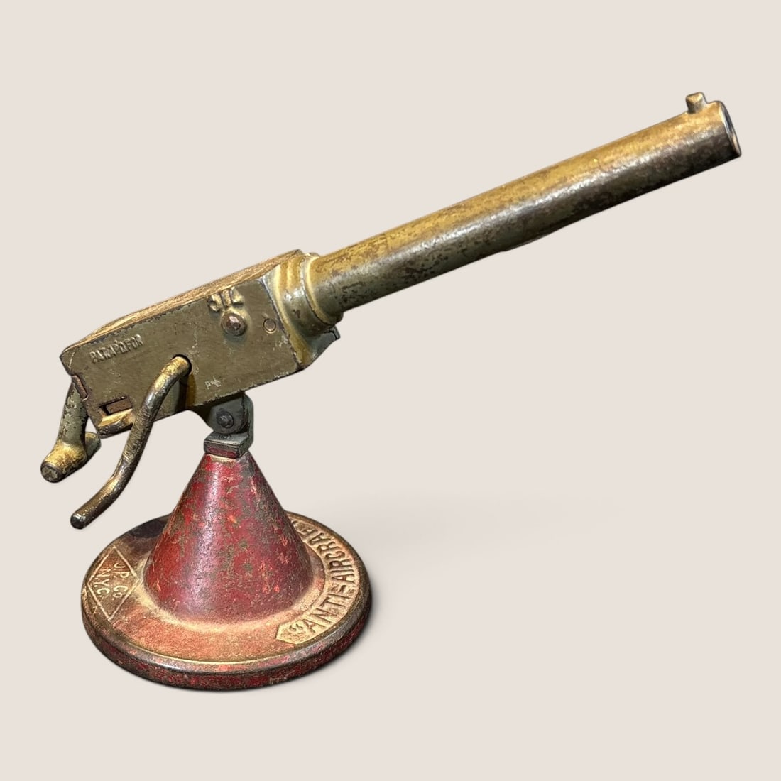 1930s Jolly Boy Toy Machine Gun: 1930s Jolly Boy toy cap gun cast iron 10 inches long original finish Bid directly at Bid.Ziebarths.com for a lower buyers premium (18%). We offer in-house shipping on all items.