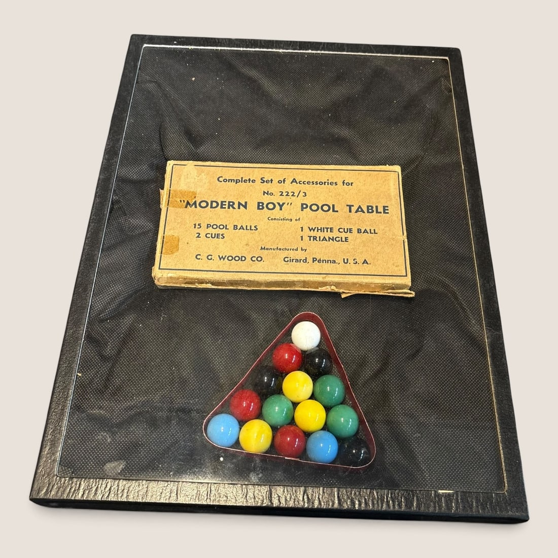 Vintage Set Of Accessories For No. 222/3 Modern Boy Toy Pool Table (1 of 2)