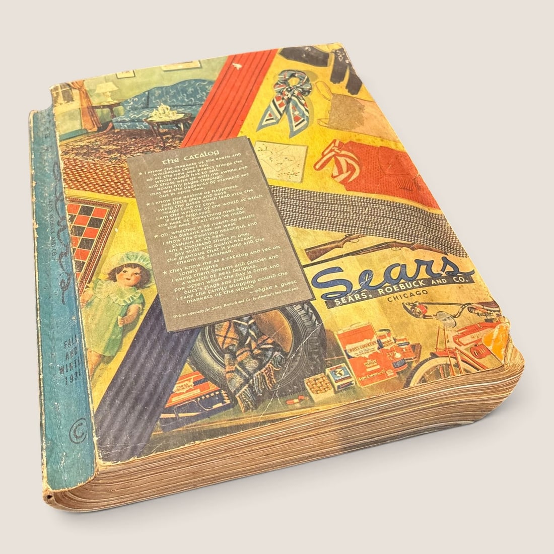 Original 1934 Sears Catalog m 982 npages: An original 1934 Sears Catalog 982 pages pages are good slight fading mo outside cover Rare ! Bid directly at Bid.Ziebarths.com for a lower buyers premium (18%). We offer in-house shipping on all