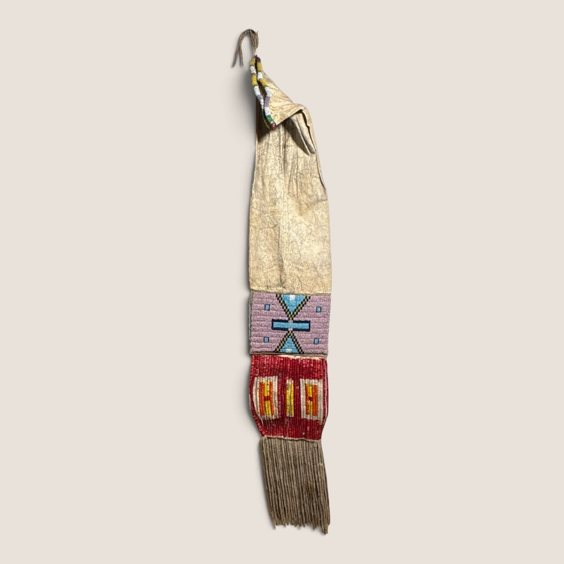 Superb 44 Inch Beaded & Quilled 19th Century Pipe Bag (1 of 2)