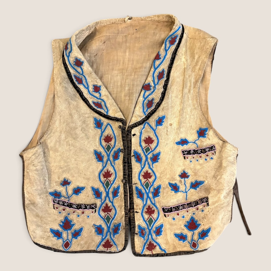 Native American Beaded Hide Vest (1 of 3)