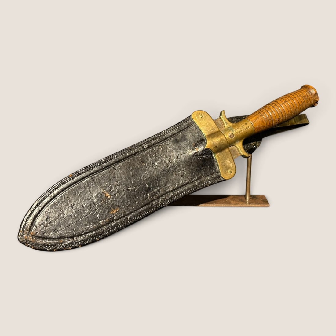 US Spanish-American War Army Model 1880 Hunting Knife w/ Sheath: Marked 1558/US Springfield. Knife measures 13.5 inches overall. A fine example.We offer effecient & affordable in-house shipping on all items in this auction. Bid directly at Bid.Ziebarths.com for