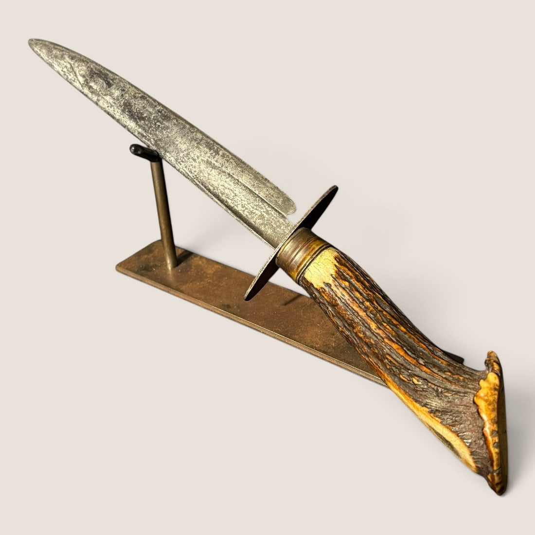 Antler Handled 19th C Bowie Knife (1 of 3)