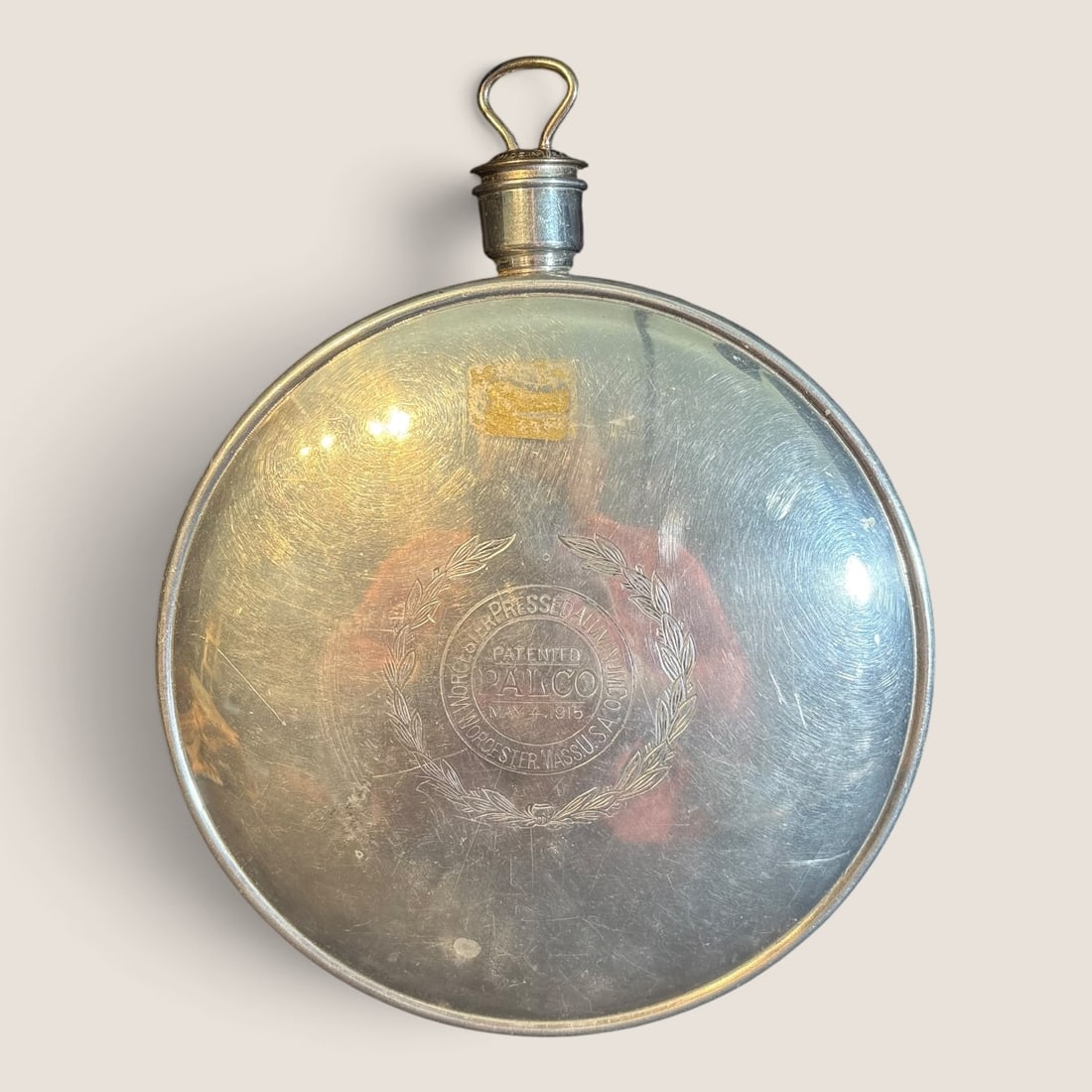 Pat. 1915 " Palco Pressed Aluminum Canteen " With Cover (1 of 2)