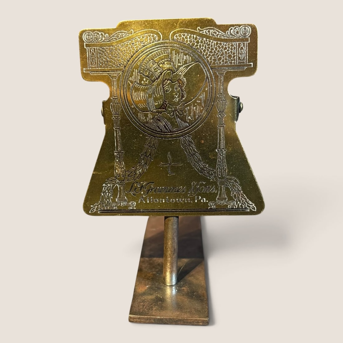 Antique Advertising Bill Clip. " L.F./ Grammes & Sons " Allentown Pa.: Antique advertising bill clip. " L.F. Grammes & Sons " Allentown Pa., 3 x 3We offer effecient & affordable in-house shipping on all items in this auction. Bid directly at Bid.Ziebarths.com for our