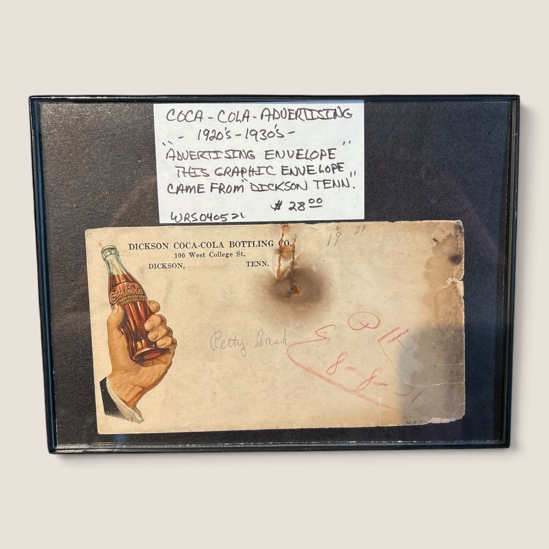 Rare 1920's-1930's Coca-Cola Advertising Envelope (1 of 1)