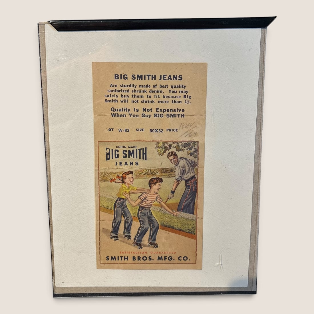 Vintage " Big Smith Jeans " Advertisement: Graphic vintage " Big Smith Jeans " 8 x 4 inch paper advertisement, excellentWe offer effecient & affordable in-house shipping on all items in this auction. Bid directly at Bid.Ziebarths.com for our