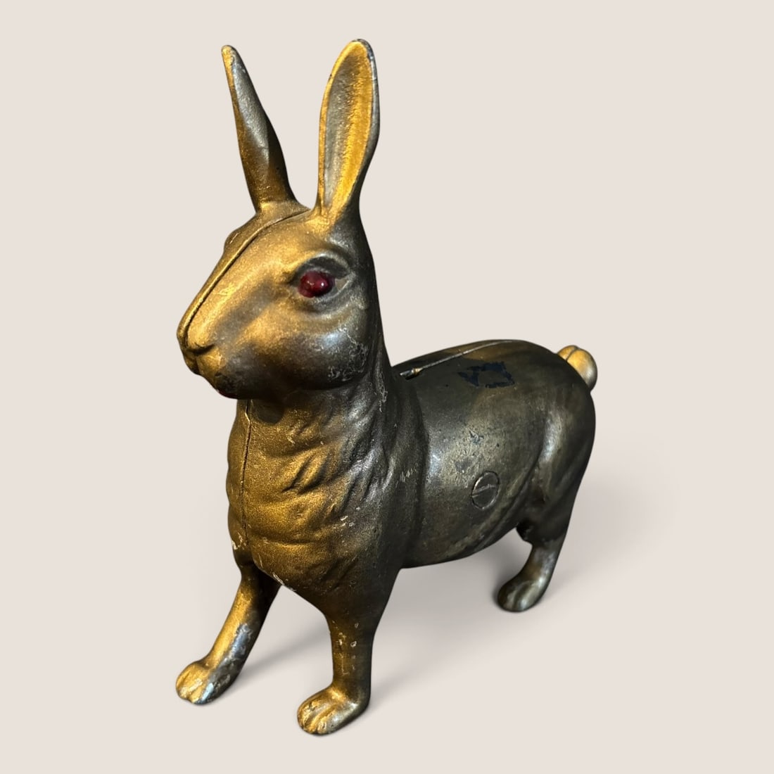 Original Cast Iron Rabbit Still Bank (1 of 2)
