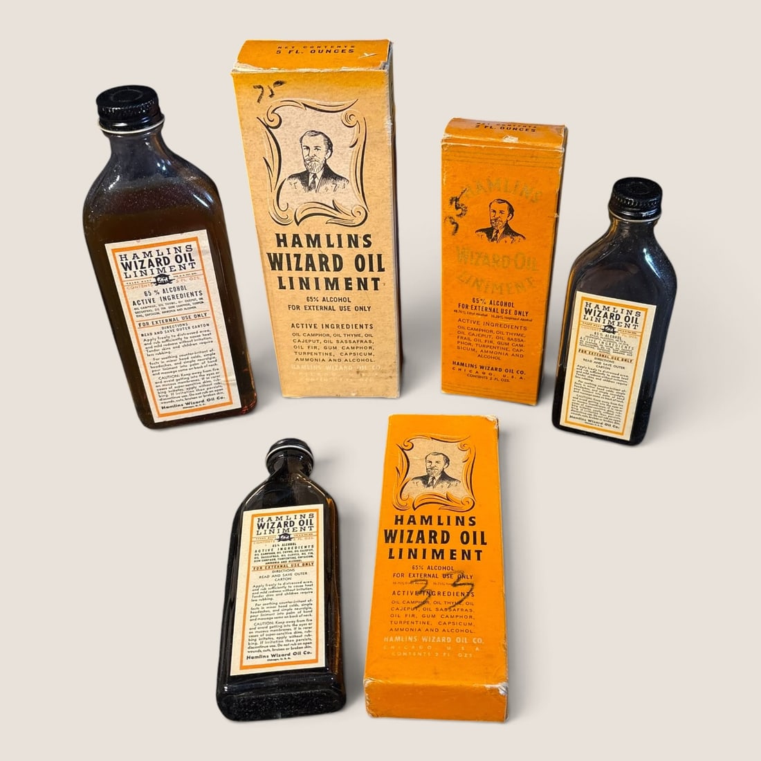 3 NOS Boxes Of Vintage " Hamlin's Wizard Oil Liniment ": 3 New Old Stock boxes of antique " Hamlin's Wizard Oil Liniment ", Boxes are complete with original bottlesWe offer effecient & affordable in-house shipping on all items in this auction. Bid directly 