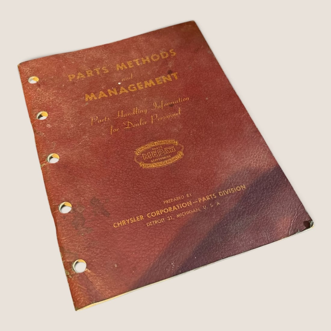 1947 Parts Methods And Management , Chrysler Corporation - Parts Division Catalog: 1947 parts handling information for dealer personnel, prepared for Chrysler Corporation - Parts Division 8 1/2 x 11, damage to first and last page otherwise very goodWe offer effecient & affordable in