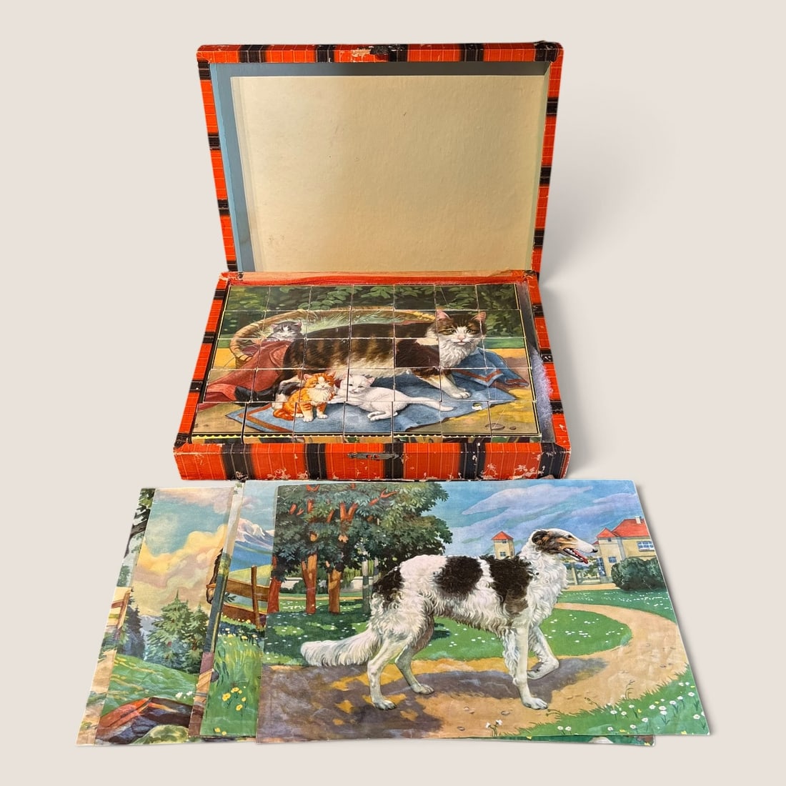 Super Antique " Childrens Picture Block Set ", Animale (1 of 1)