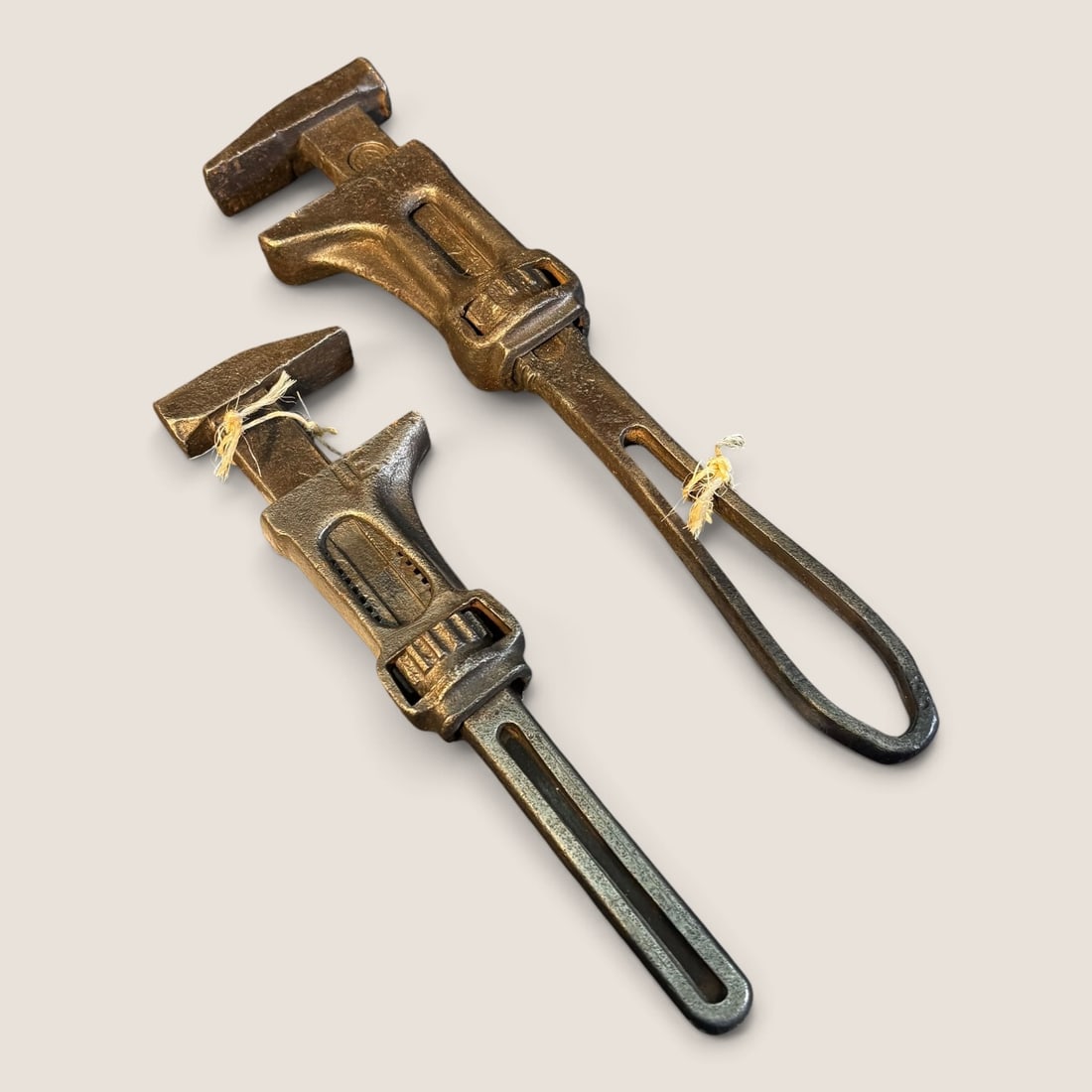 2 Antique International Harvester Adjustable Wrenches: 2 antique " International Harvester " adjustable wrenches, a 12 inch and a 8 inch, both good and usableWe offer effecient & affordable in-house shipping on all items in this auction. Bid directly at