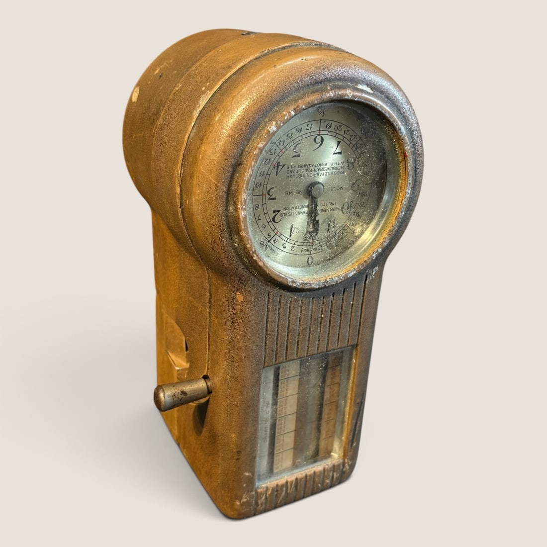 Vintage " Model 146 Fabric Measuring Machine ": Vintage " Model 146 Fabric Measuring Machine ", used in dry good stores to measure fabric for customersWe offer effecient & affordable in-house shipping on all items in this auction. Bid directly at