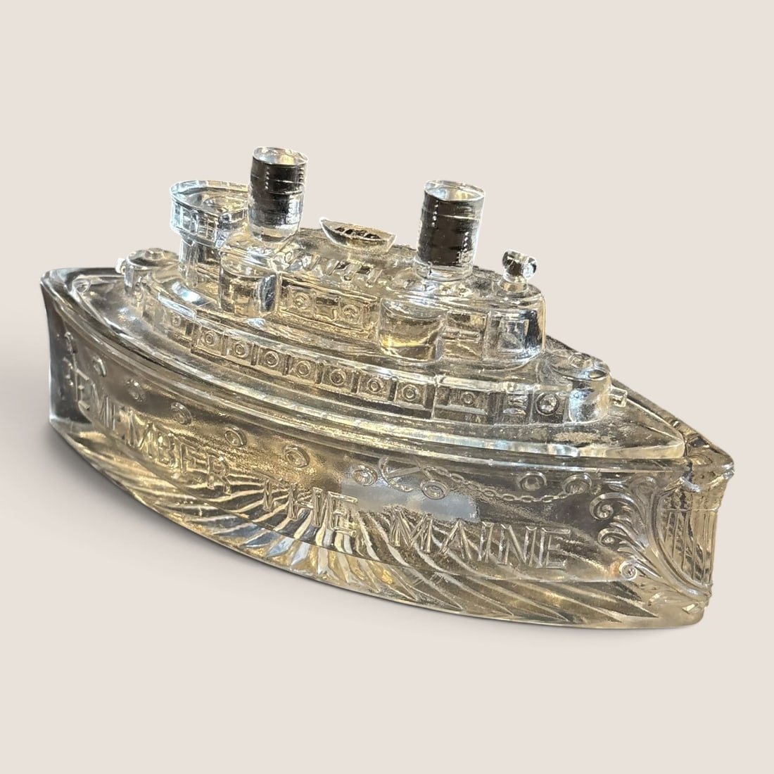 Antique " Remember The Maine " Ship Covered Dish (1 of 1)
