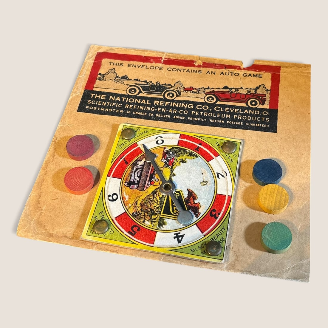 Petroleum " En-Ar-Co Oil Products " Early 1900's Game: Early 1900's " Automobile Tour ", game, given to advertise " En-Ar-Co Petroleum Products "We offer effecient & affordable in-house shipping on all items in this auction. Bid directly at Bid.Ziebarths.