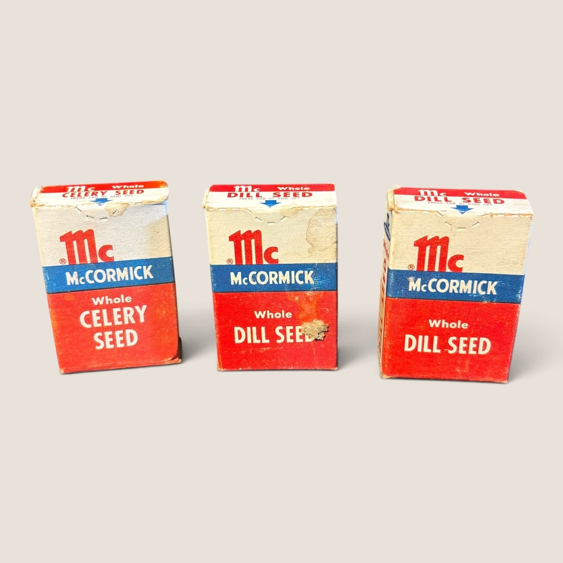 A Trio of Vintage McCormick Cardboard Spice Boxes (1 of 1)
