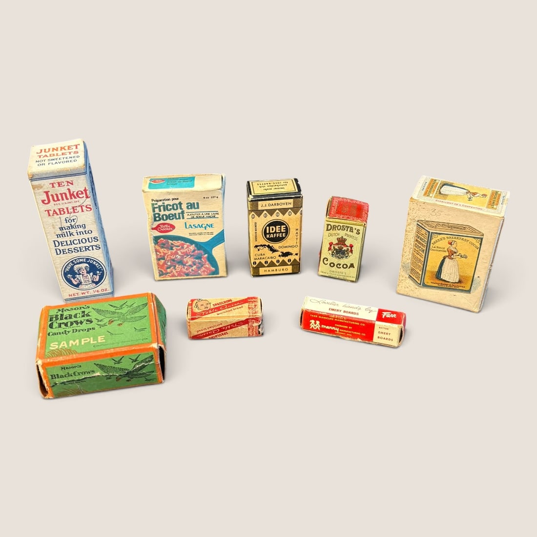 8 Vtg Miniature Product & Advertising Sample Boxes (1 of 1)