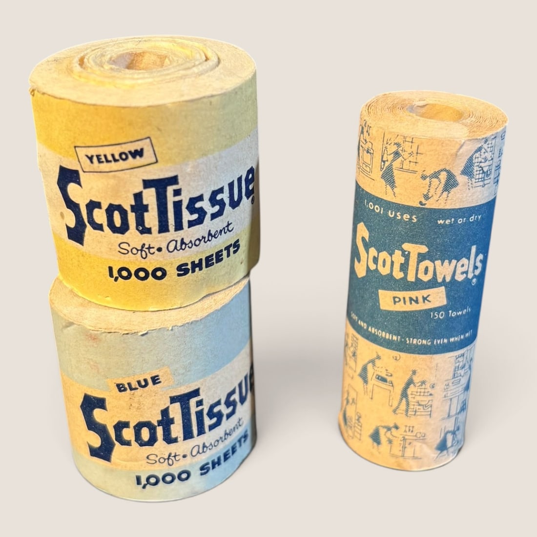 A Trio of Vintage ScotTissue and ScotT towels Unopened Paper Rolls (1 of 1)