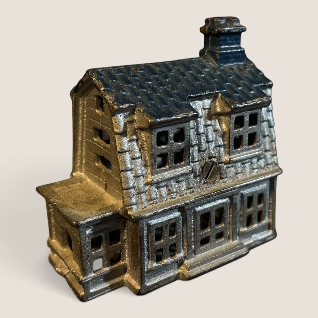 Cast Iron Second Empire Style House Still Bank (1 of 1)