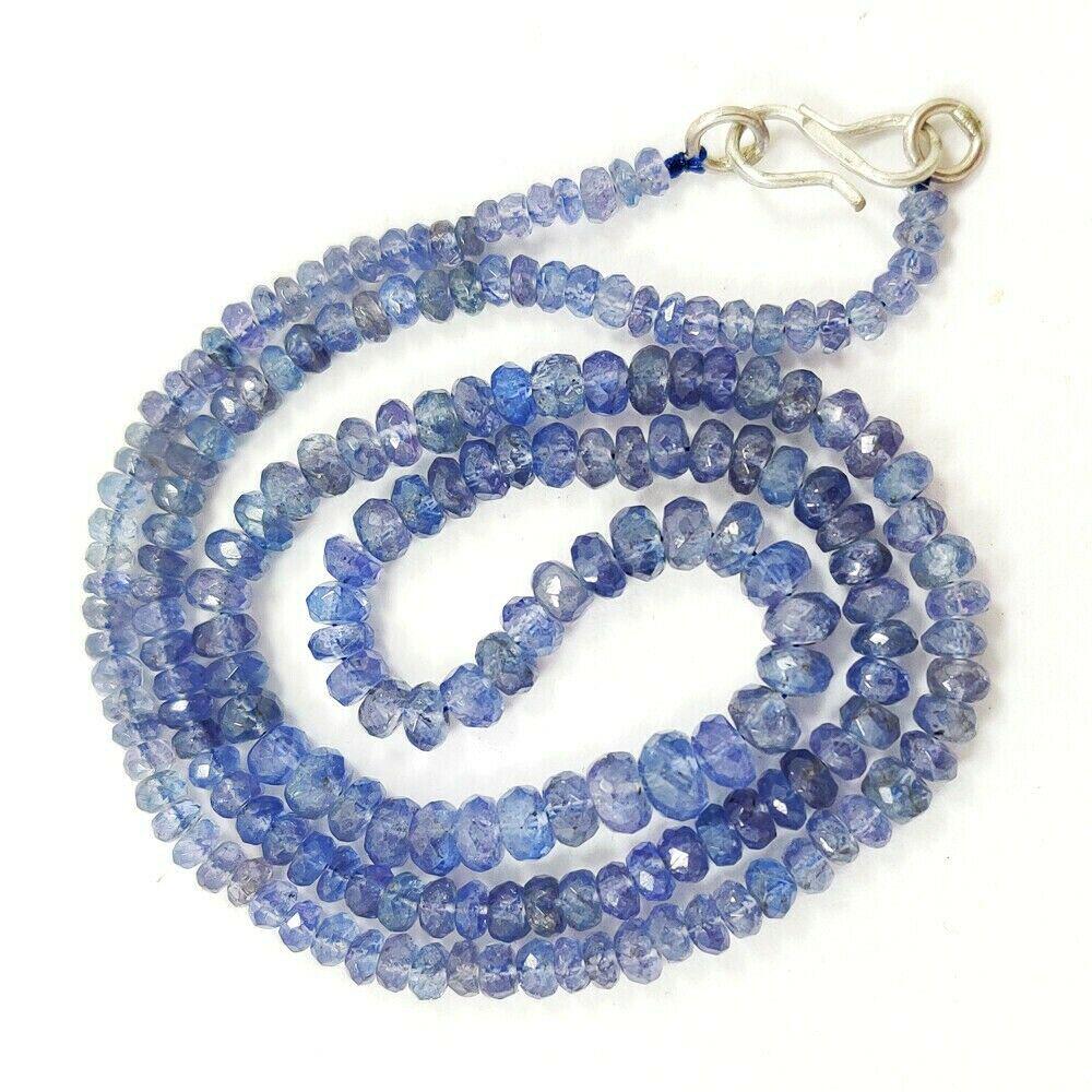 TANZANITE FACETED ROUND BEADS NECKLACE: PRODUCT DESCRIPTION - NATURAL TANZANITE GEMSTONE 3mm-7mm FACETED ROUND BEADS 92.5 STERLING SILVER NECKLACE Product Type : Beads Necklace Gemstone : Tanzanite Color : Blue Beads Shape : Round Faceted C