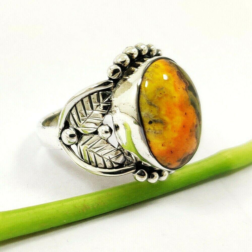 BUMBLE BEE JASPEFR 92.5 STERLING SILVER RING: BUMBLE BEE JASPEFR 92.5 STERLING SILVER RING Product Type : RING Main Stone : JASPER Main Stone Shape : OVAL Main Stone Size : 11X15 MM Main Stone Color : MULTICOLOR Metal : STERLING SILVER Metal Puri