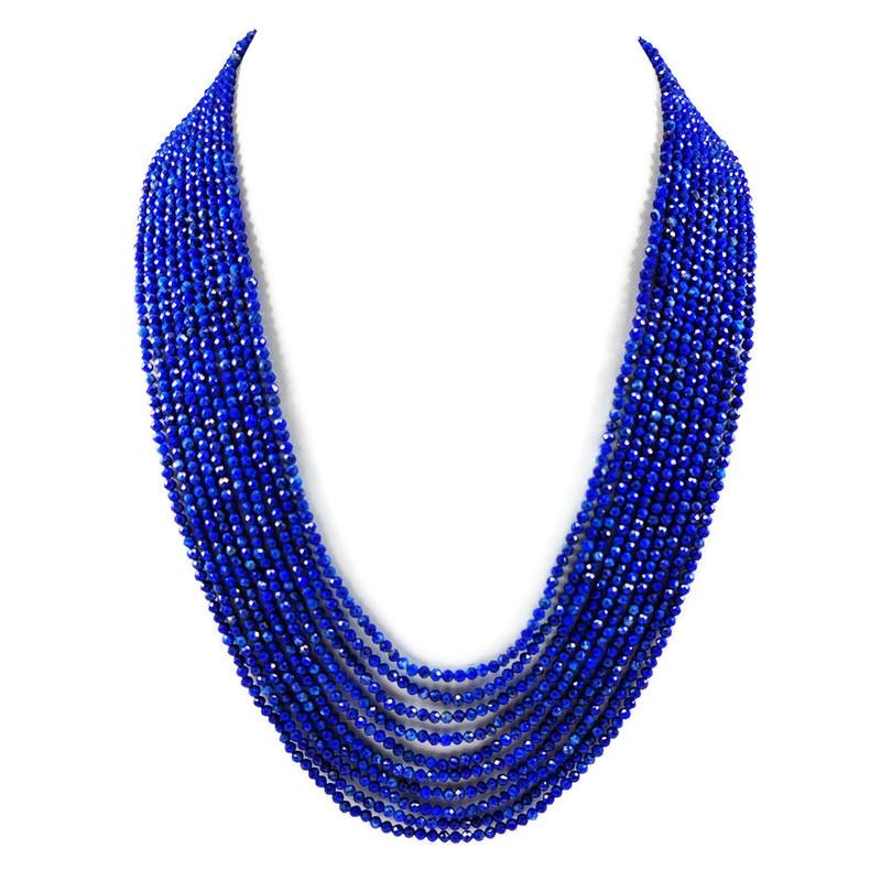 Lapis Lazuli 3 MM Round Faceted Beads Necklace 10: Natural Lapis Lazuli Gemstone 3 MM Round Micro Faceted Cut 10 Strand Beads Necklace Product Type : Beads Necklace Gemstone : Lapis Lazuli Color : Blue Beads Shape : Round Faceted Cut Beads Size : 3 MM